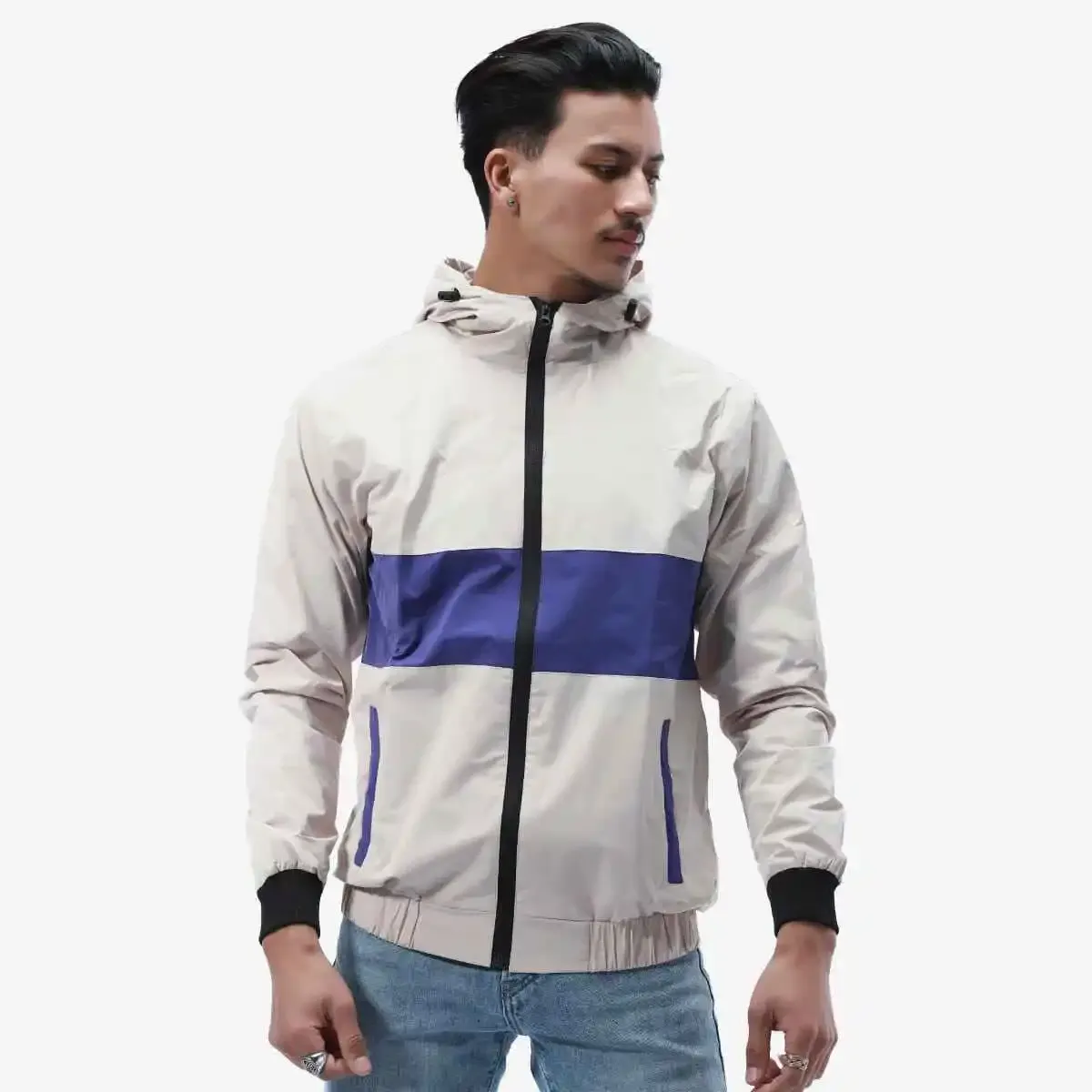 Summer Double Layer Hooded Windcheater Jacket For Men