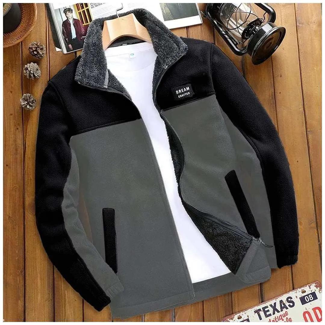 New Winter Warm Polar Inside Fur Contrast Jacket For Men