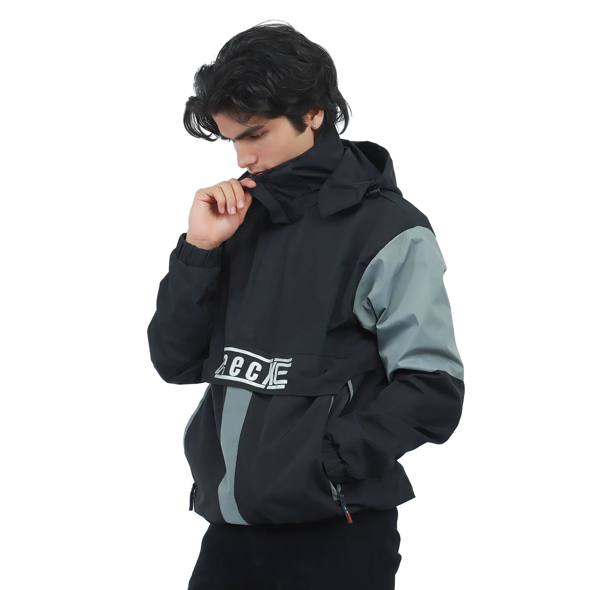 Men’s Stylist Front Deep Pocket Double-Layered Wind/ Waterproof Half - Zipped Jacket