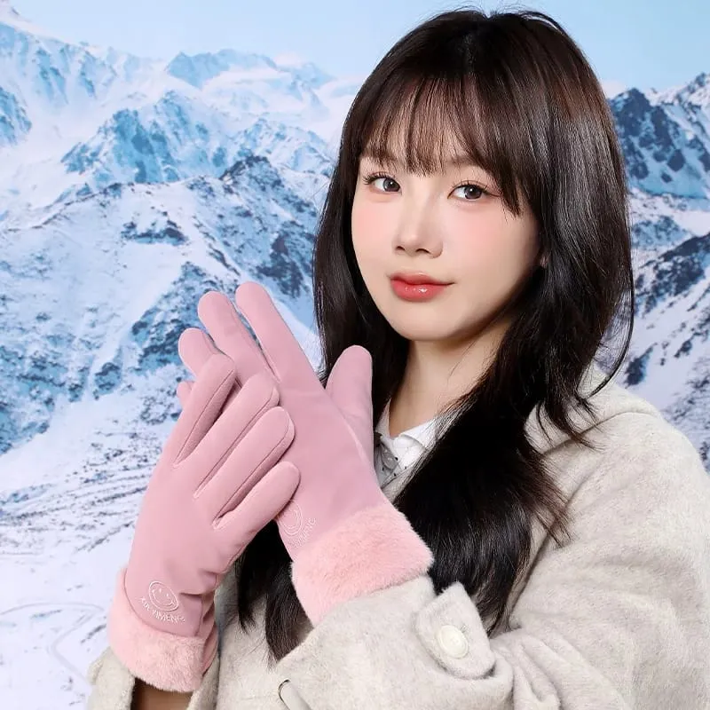 Inner Fur Windproof Winter Gloves - Women