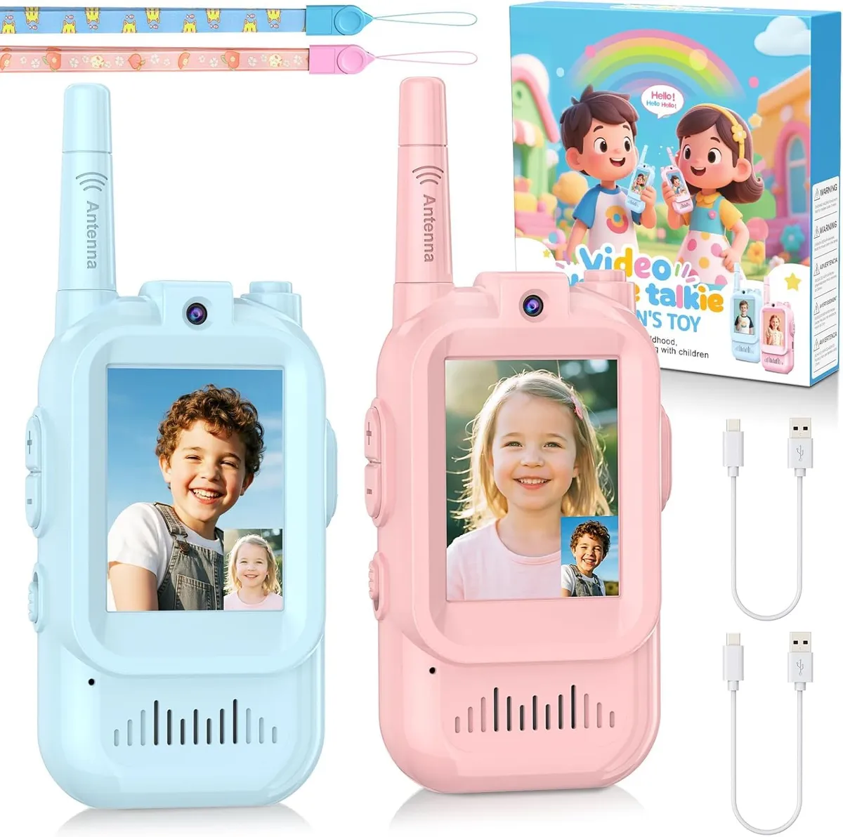Kids Video Phone Toy with Voice Changer Educational Pretend Play Mobile for Toddlers
