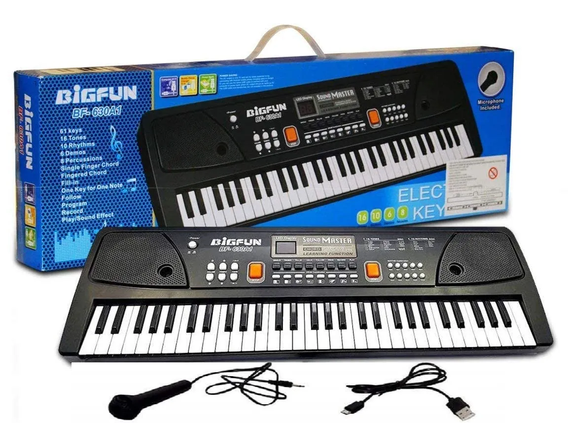 Electric Piano Keyboard for Kids with Recording Microphone Portable for Beginners 
