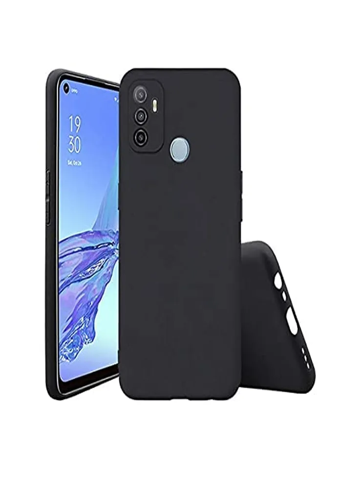 Oppo A53 A33 2020 Silicone Shockproof Black Phone Case With Microfiber Lining 