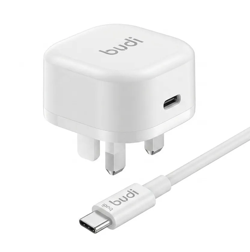 Budi AC361 20W USB-C PD UK Wall Charger With Type-C To Type-C Cable