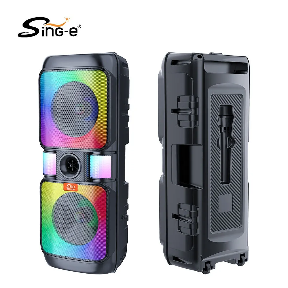 Sing-e ZQS8268 Dual 8-Inch Portable Bluetooth Party Speaker