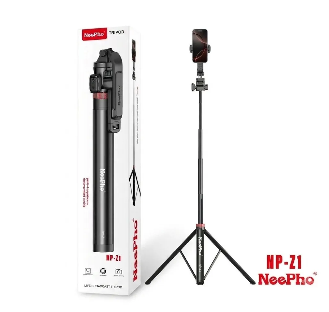 NeePho NP Z1 210cm Extendable Vlog Tripod With Remote & Phone Mount