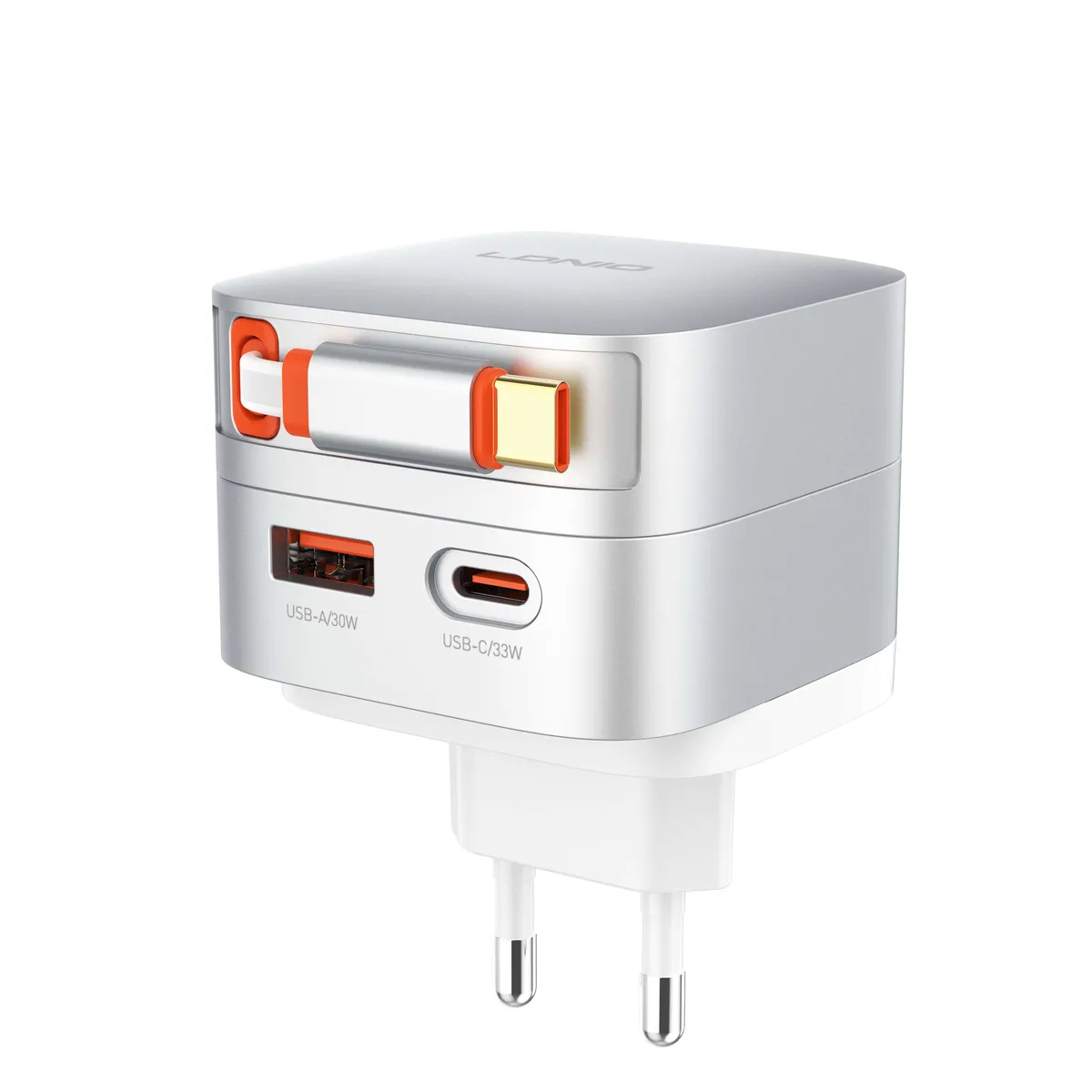 Ldnio Q9 33W Ultra Slim Fast Charger With 80cm Retractable Cable
