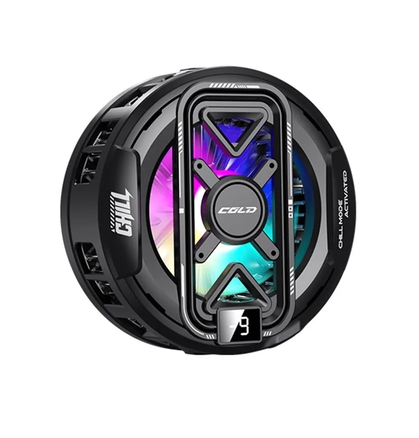K51 Magnetic Mobile Cooler Semiconductor Cooling Pad 3-Gear RGB LED Digital Display