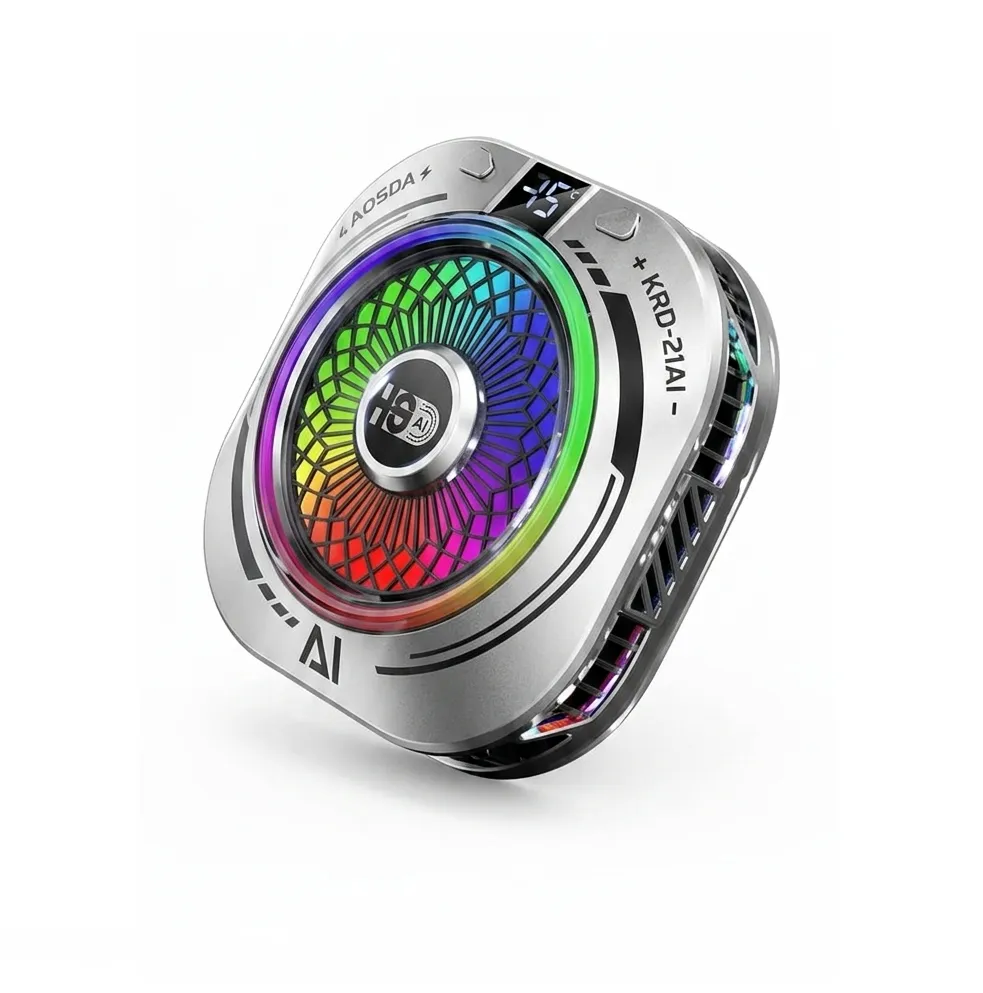 Koosda KRD 211AI AI Temperature Controlled Phone Cooler 15W Magnetic & Clip-On Gaming Cooling Fan