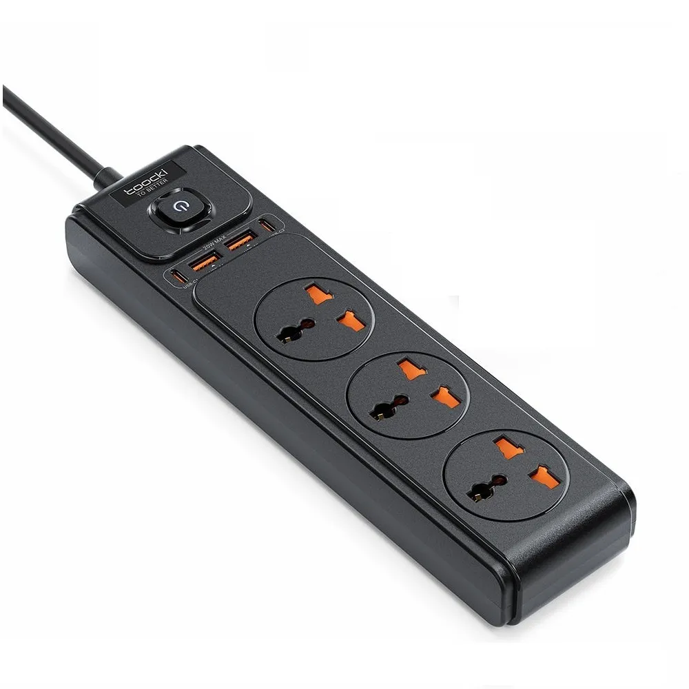 Toocki C35 7-in-1 GaN Charging Station EU Plug | 30W Fast Charging Power Strip with 4 AC Outlets & 3 USB Ports