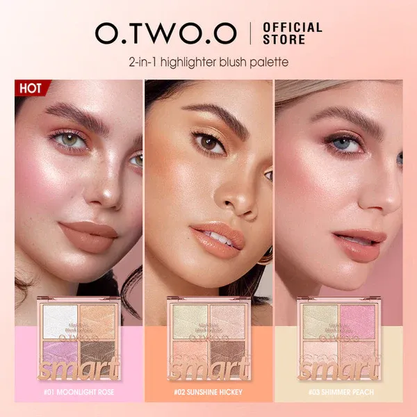 O.Two.o Sweetheart Highlighter Blush Palette