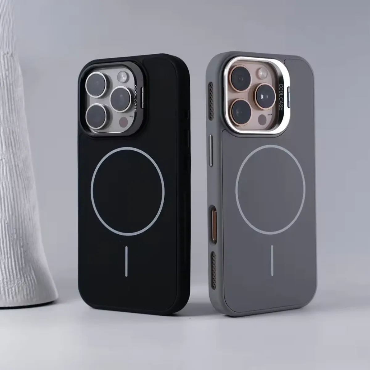 Frosted Back Magnetic Cover for iPhone 16 Pro Max Hard TPU Material Metal Camera Bracket Wireless Charging