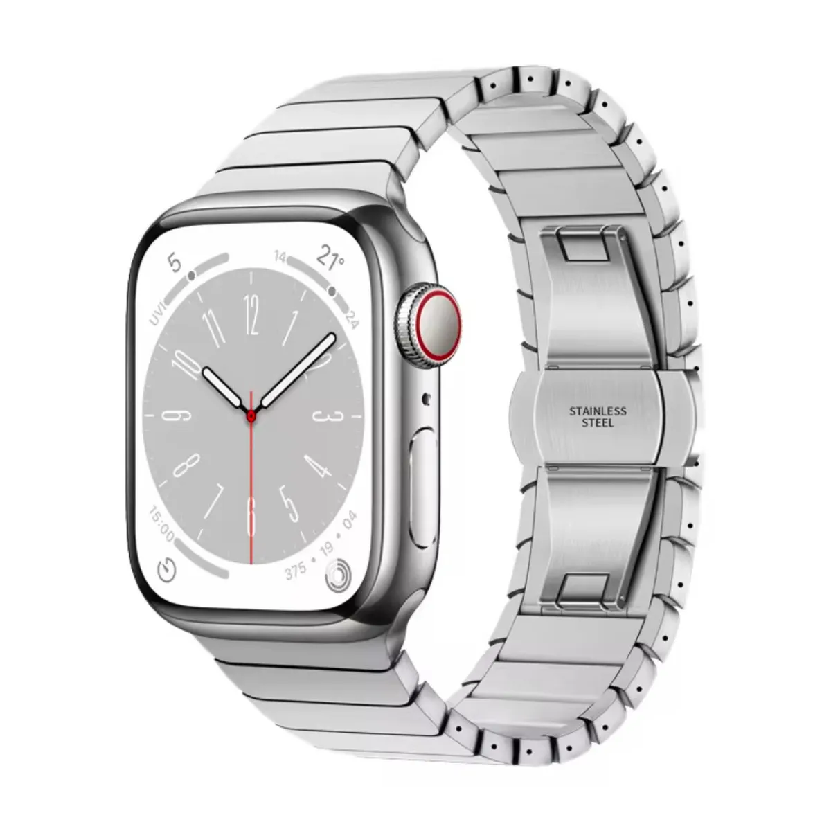 For Apple Watch Series 10-46MM luxury Metal Magnetic Wrist Stainless Steel Magnet Smart Watch Strap