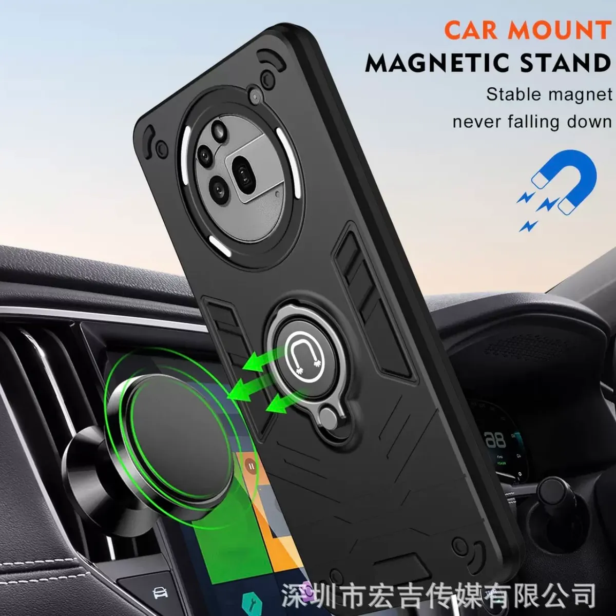 Nothing Phone 3A (5G) Ring Stand Shockproof Armor Case
