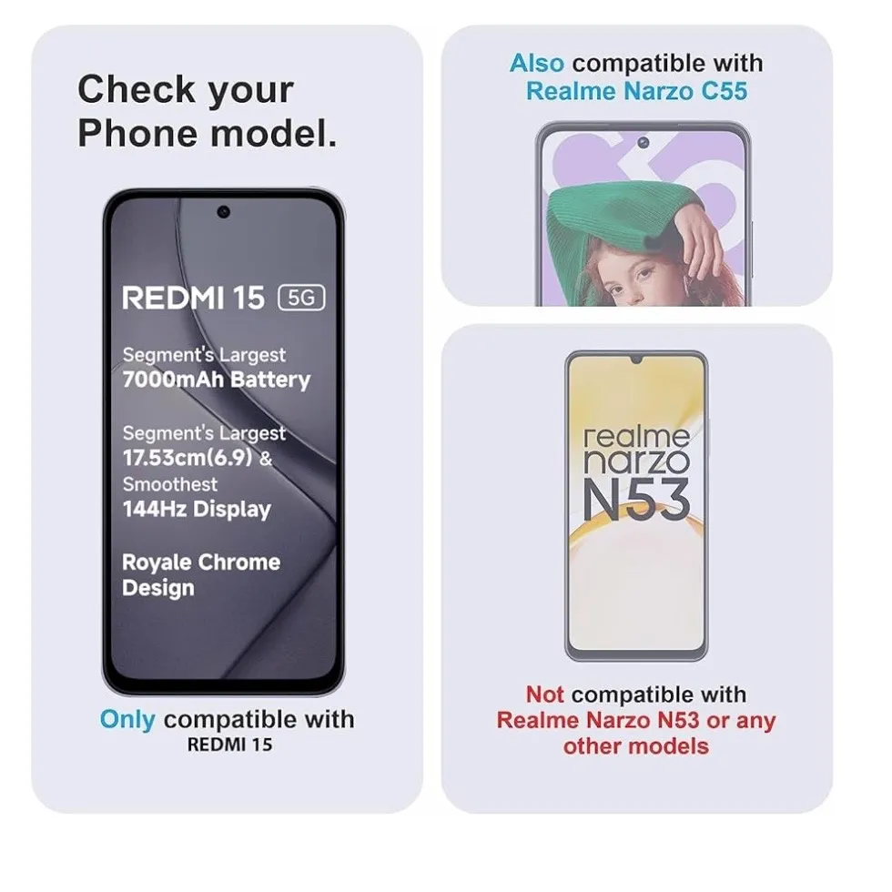 Redmi Note 15 (5G) (4G) Full Glue Glass