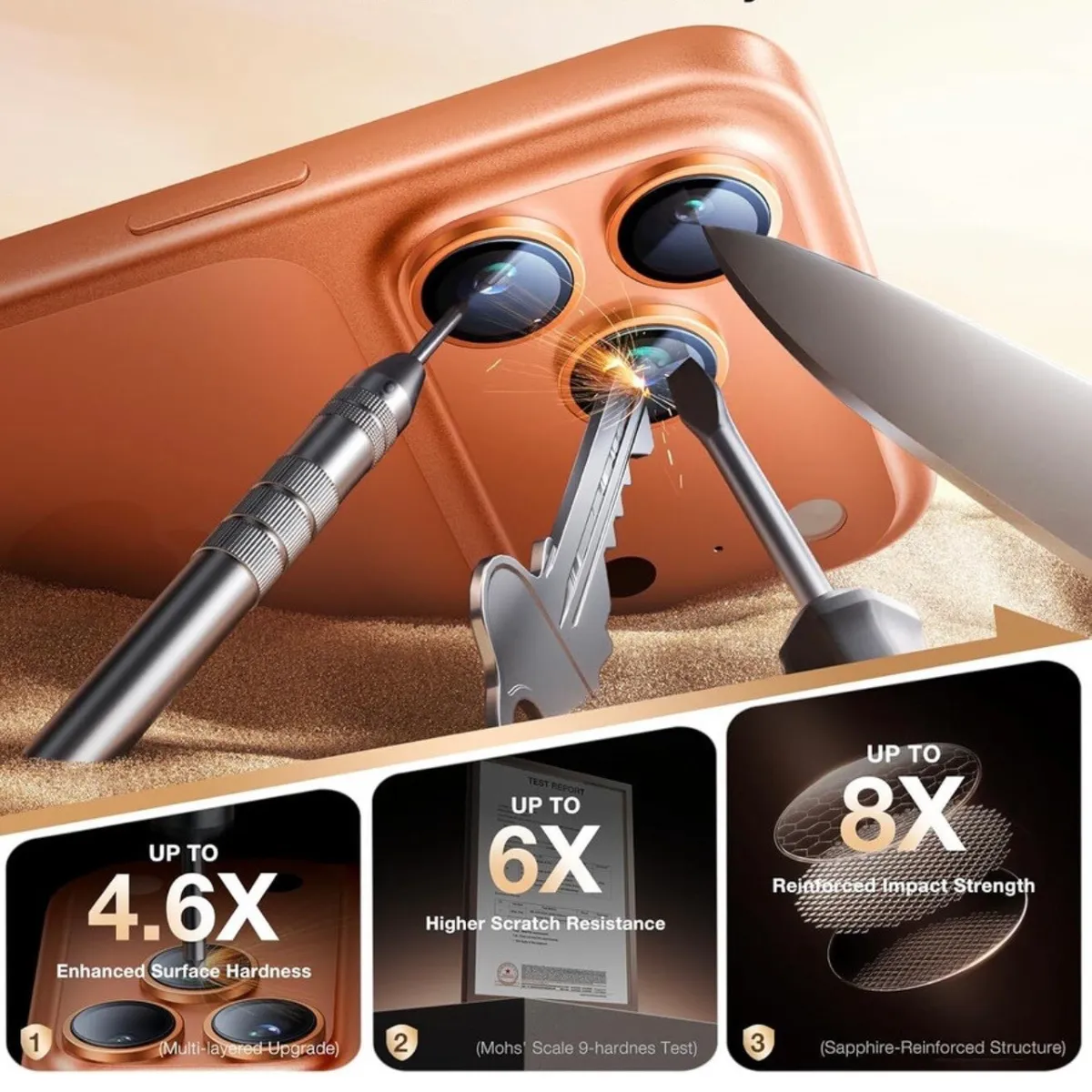 Metal Camera Lens Protector Mobile Phone Custom Tempered Glass Film Camera Lenses Glass for iphone 17 Pro Max