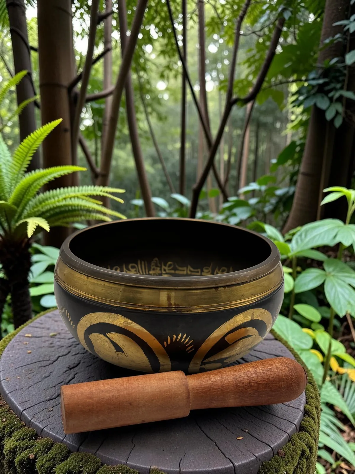 14 cm Tibetan Singing Bowl with Wooden Mallet | Handcrafted Meditation & Sound Healing Bowl