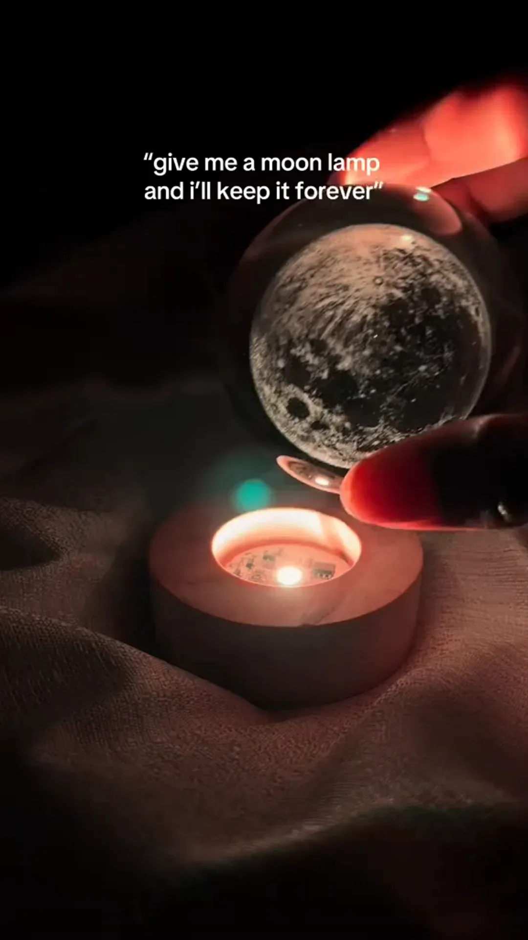 3D Crystal Ball Moon LED Night Light Starry Lamp - Gold