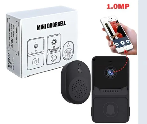 Smart WiFi Video Doorbell Camera With Two-Way Intercom - Black