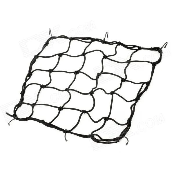 Elastic Motorcycle Helmet & Cargo Luggage Net Band - Black
