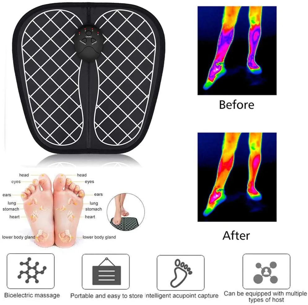 Ems Reflexology Electric Foot Massager With 8 Modes & 19 Intensity Levels