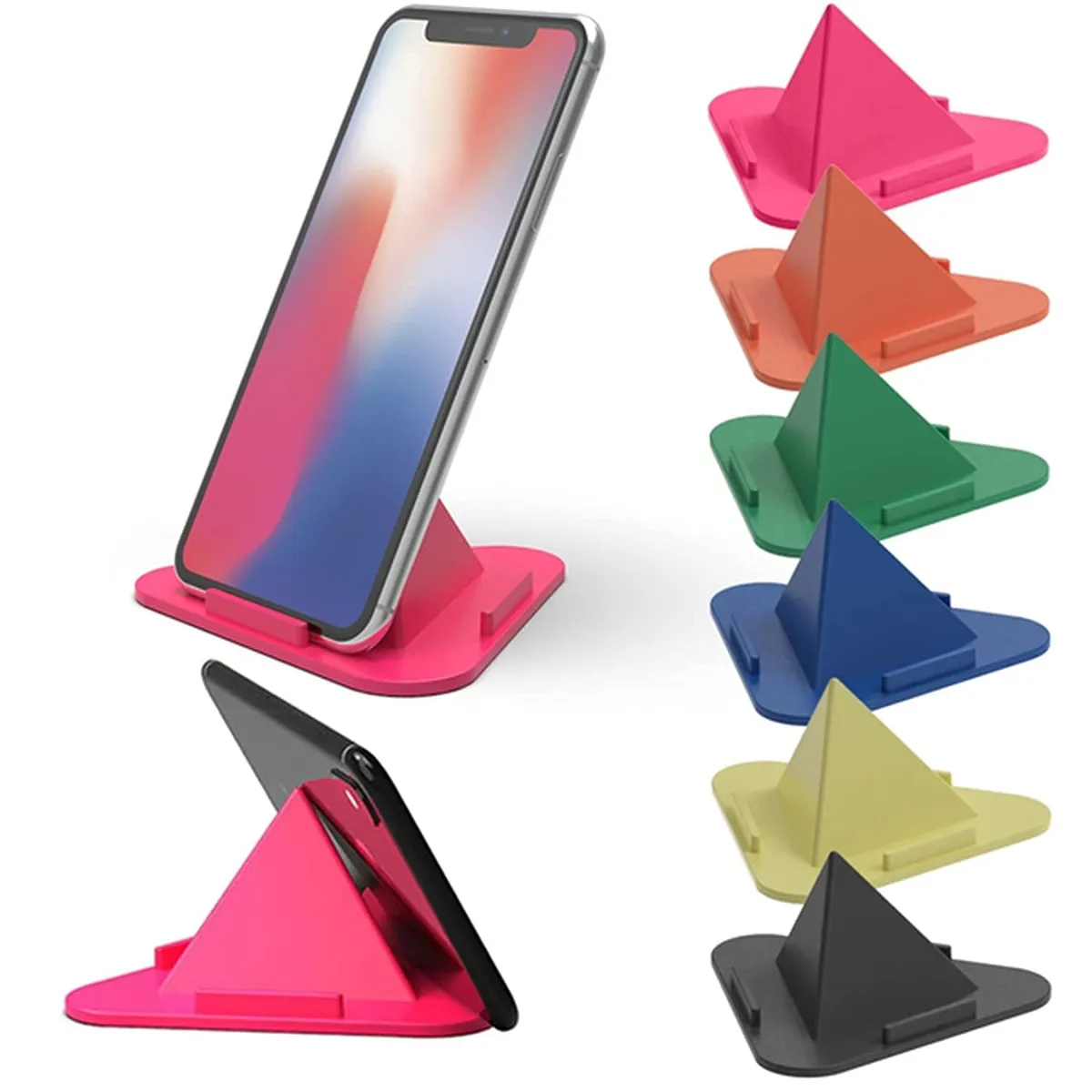 Mobile Mate Triangle Desktop Mobile Phone Stand Holder - Multicolor