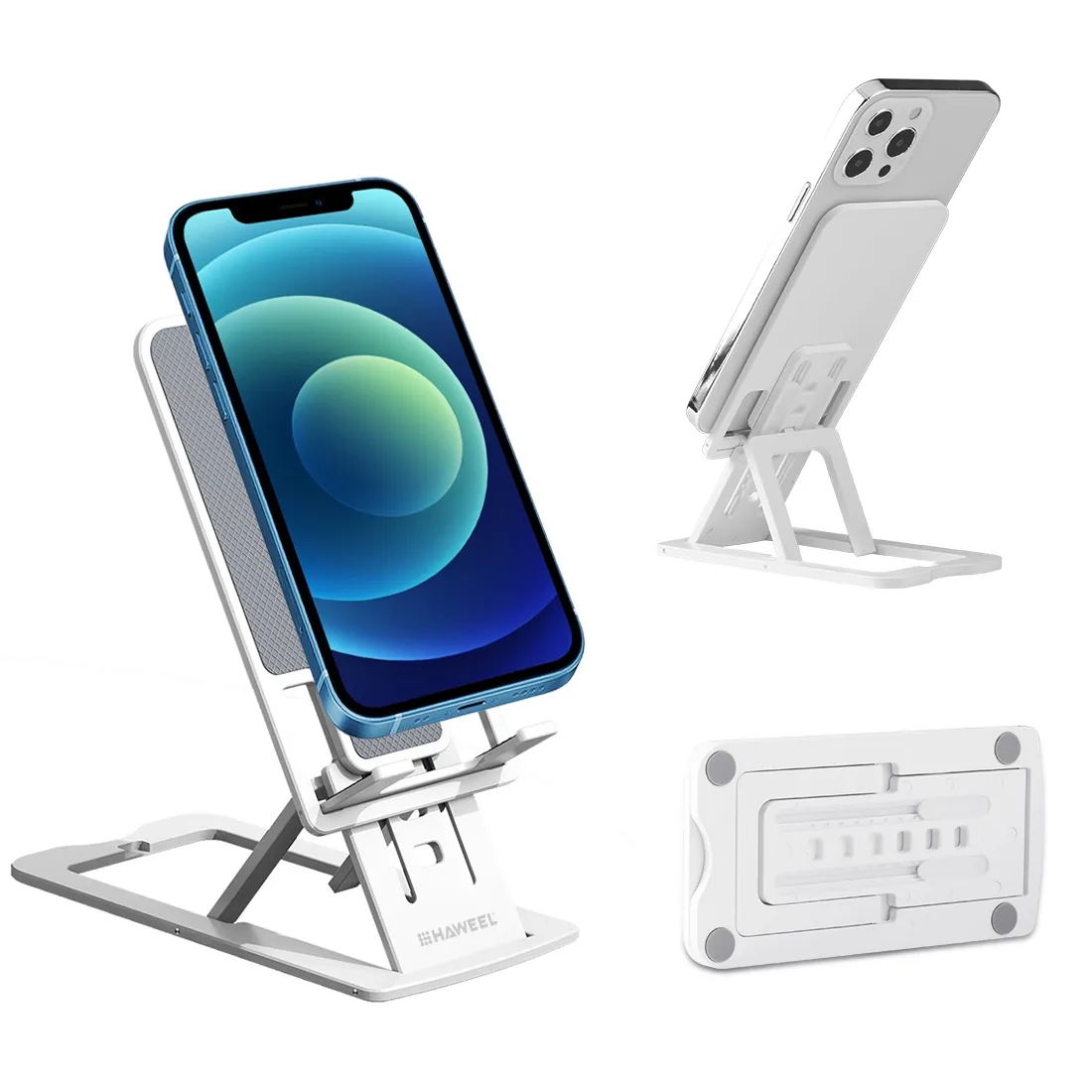 Haweel Adjustable Lifting Folding Portable Live Broadcast Desktop Plastic Holder(White)