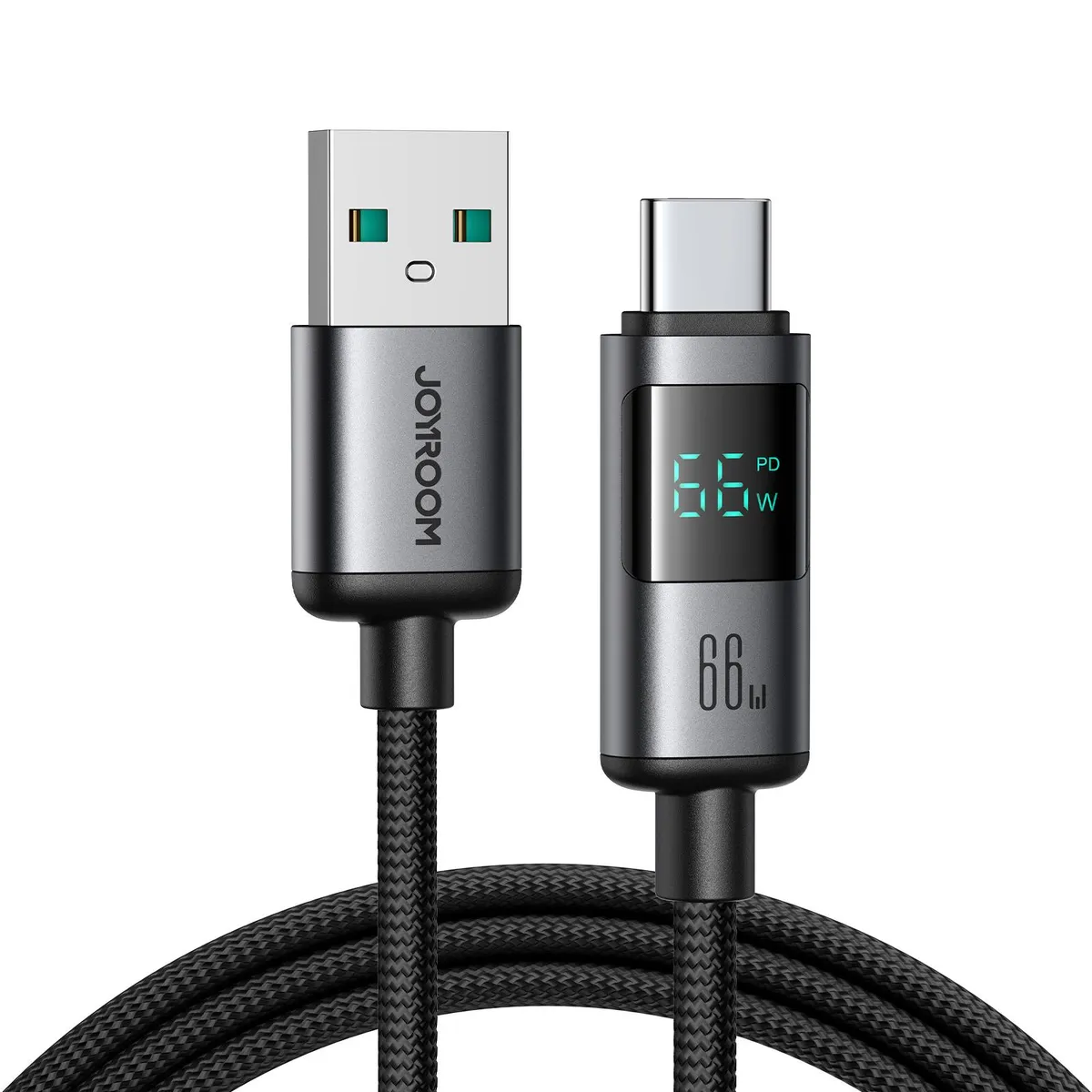 Joyroom S-A16 Pro Prism Series 66W Digital Display USB to Type-C Fast Charging Data Cable, Length: 1.2m (Black)