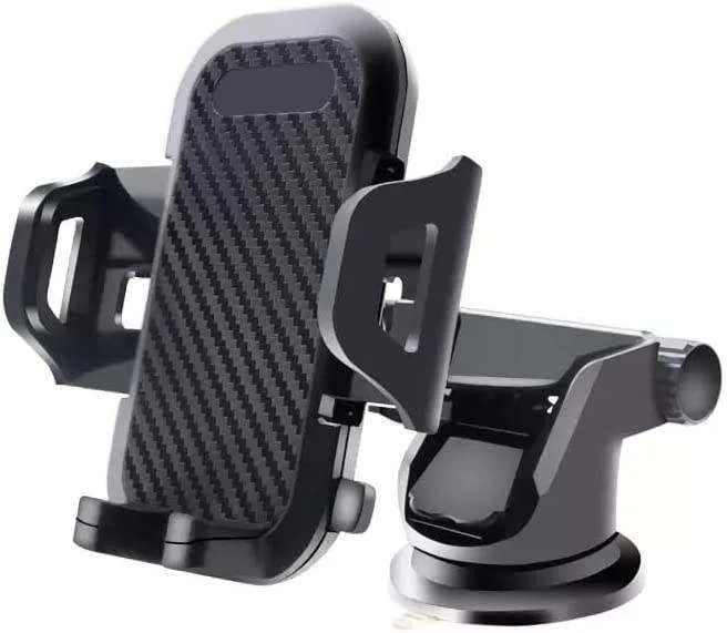 Car Phone Holder Windshield Mount Dashboard Cradle - Superior Suction Cup, 360° Adjustable Long Arm - Compatible with All Company Mobile Phones