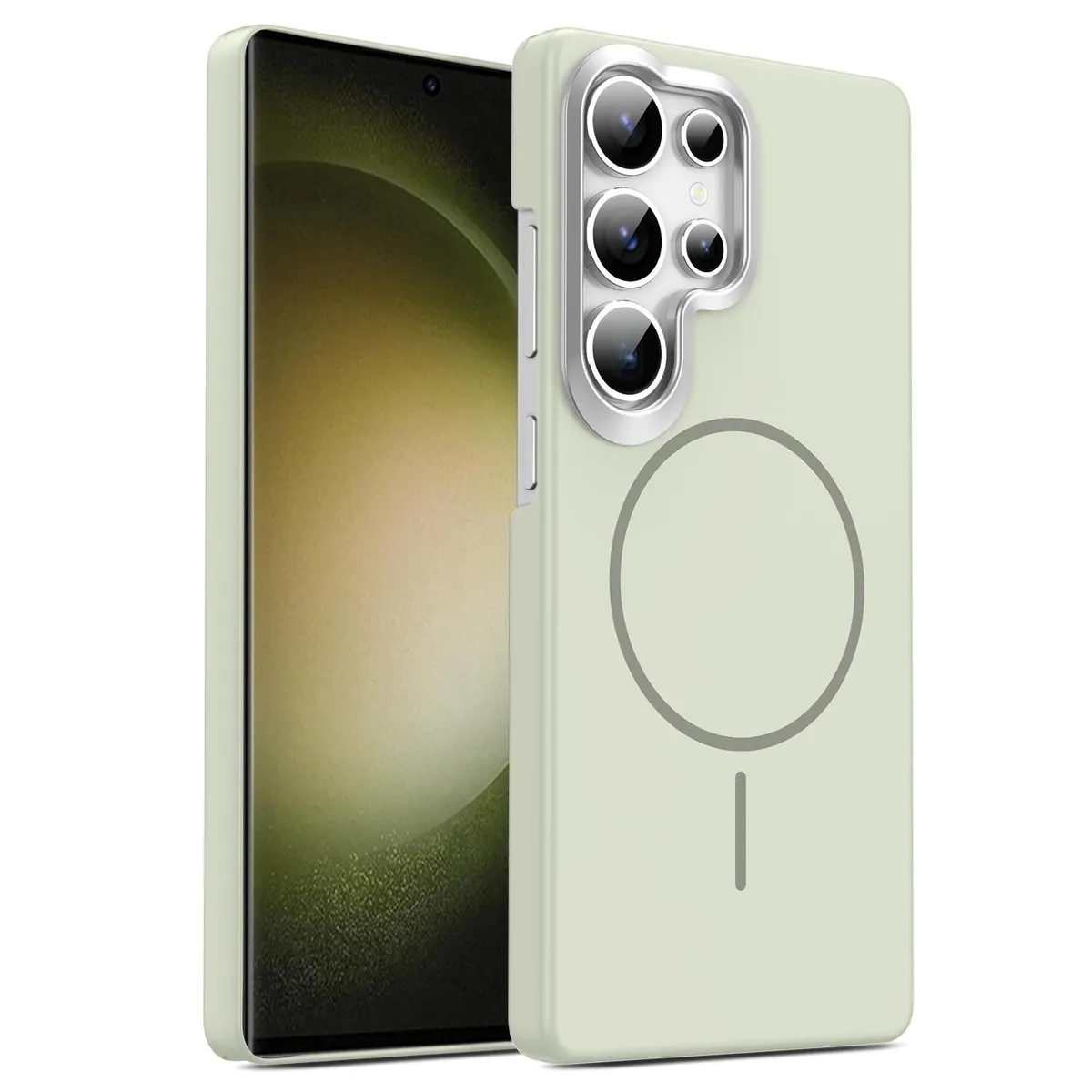 For Samsung Galaxy S26 Ultra 5G Gold Armor PC Thin Circle MagSafe Shockproof Phone Case