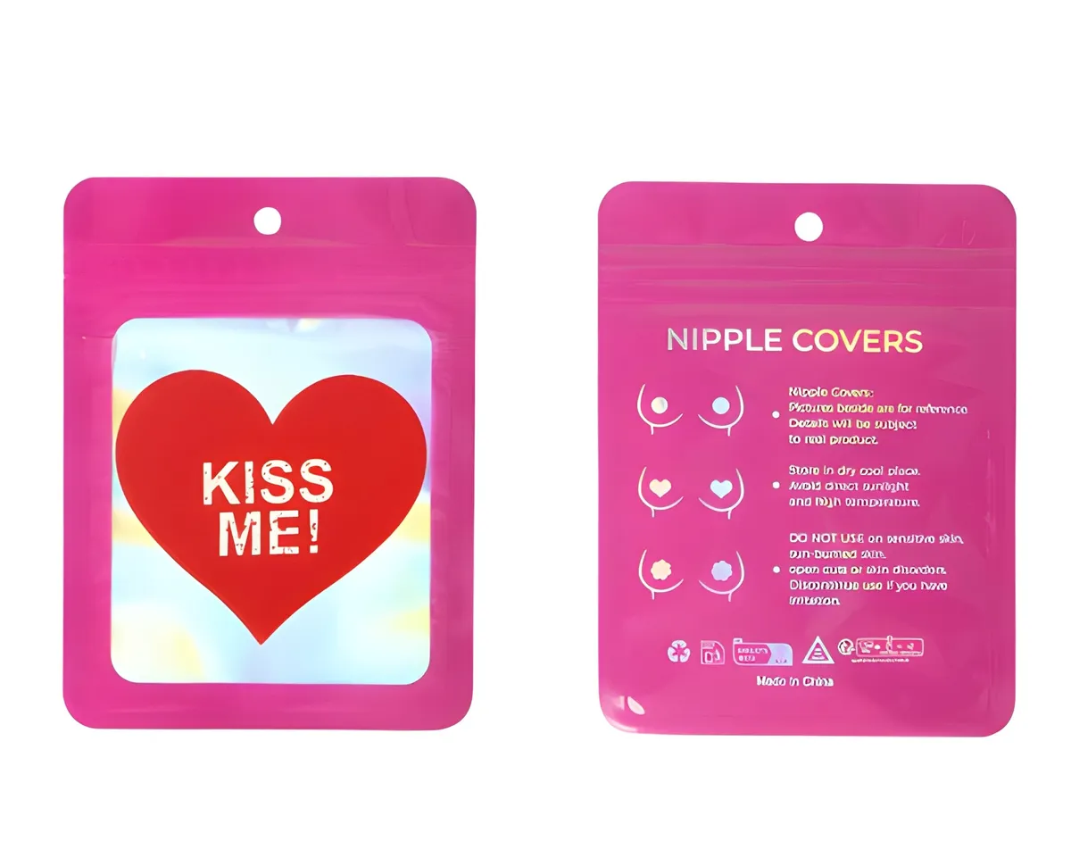 Fancyra Women Red Heart Stick On Nipple Covers