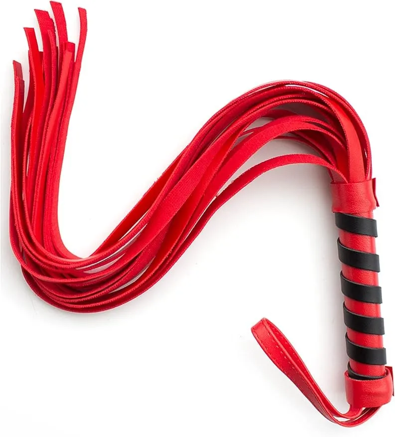 Fancyra Red Whip Multi Tail Leather Flogger