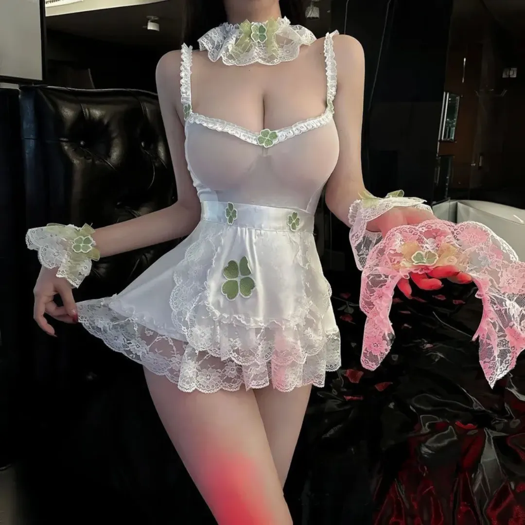 Fancyra Women Hot Maid Roleplay Cosplay Costume Lingerie Set