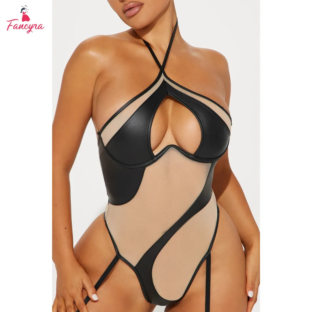 Fancyra Women Elegant Hot One Piece Mesh Bodysuit Lingerie