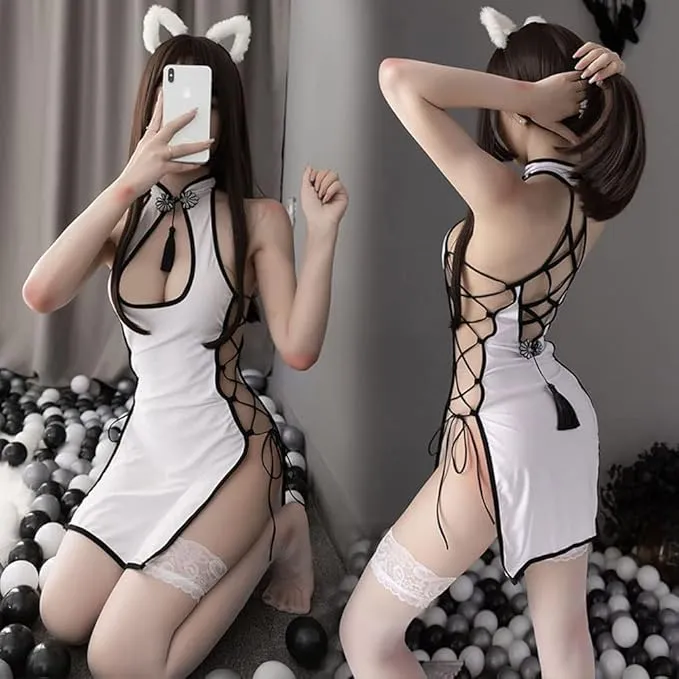 Fancyra Chinese Cheongsam Dress Anime Cosplay Lingerie Babydoll Traditional Qipao for Women