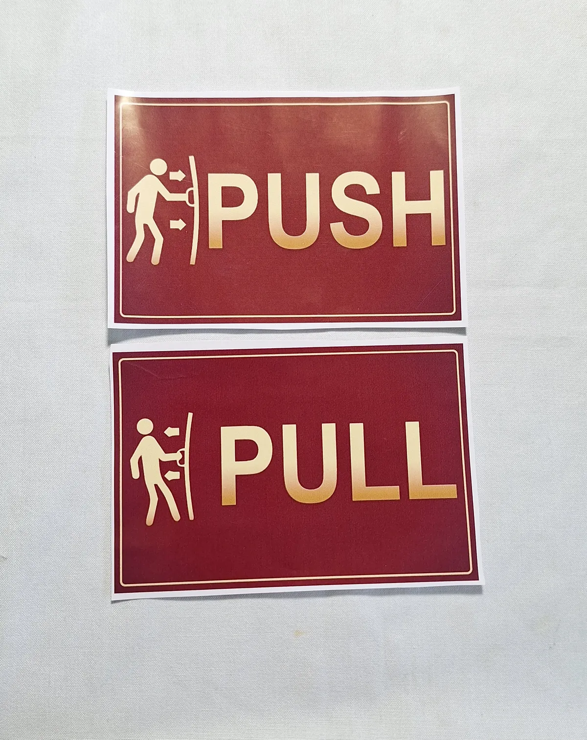 Push/Pull Sticker A4 Size | Direction label Sticker | Durable & Weather Resistant Vinyl Sticker