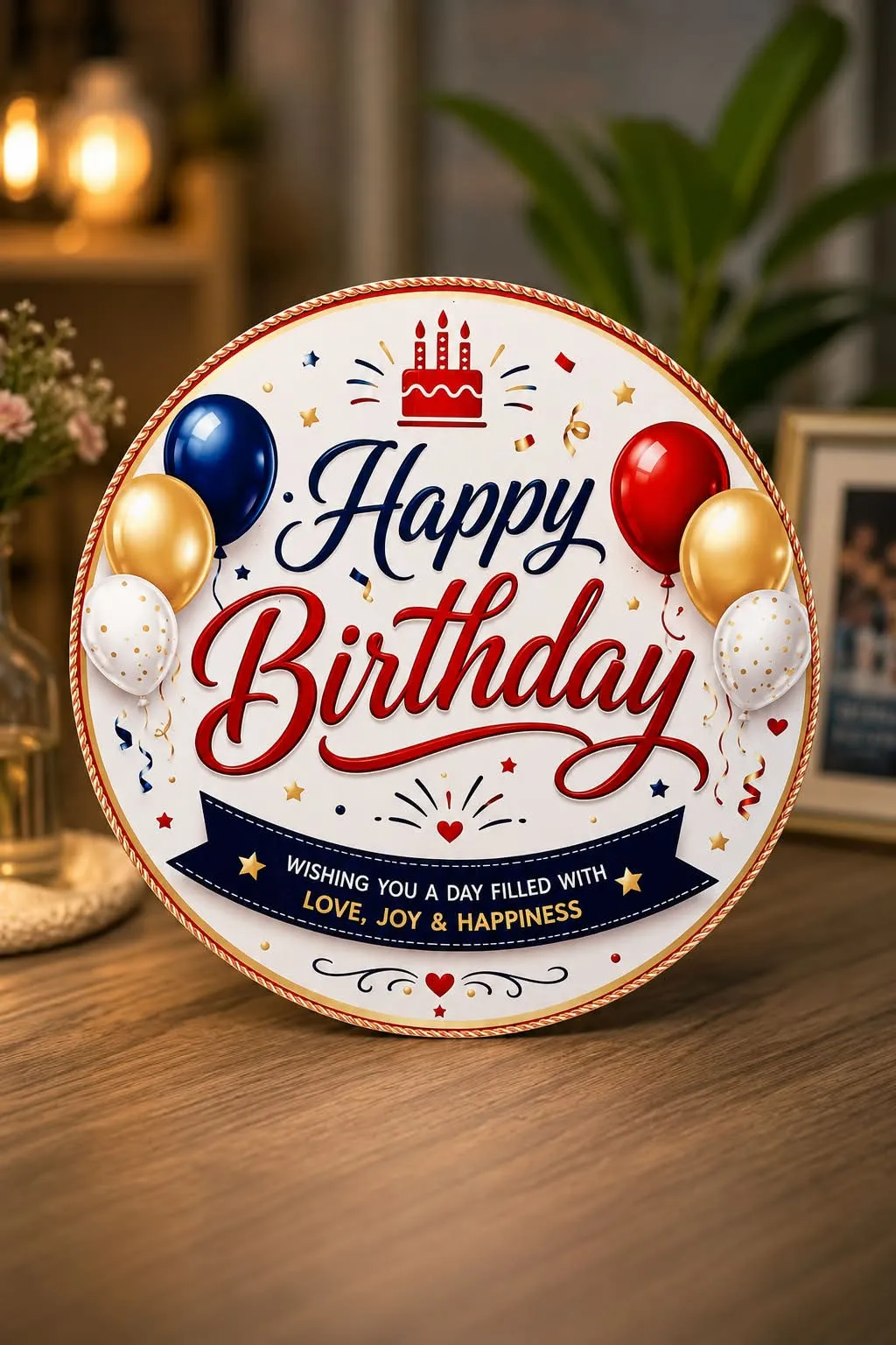 Happy Birthday Sticker with Forex Board | 12×12 Inch Birthday Decoration | Premium Wall Decor