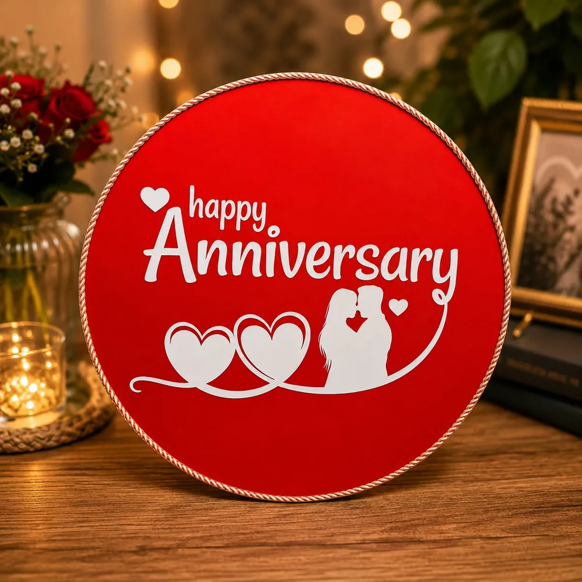 Happy Anniversary Sticker with Forex Board | 12×12 Inch | Decoration & Wall Sign