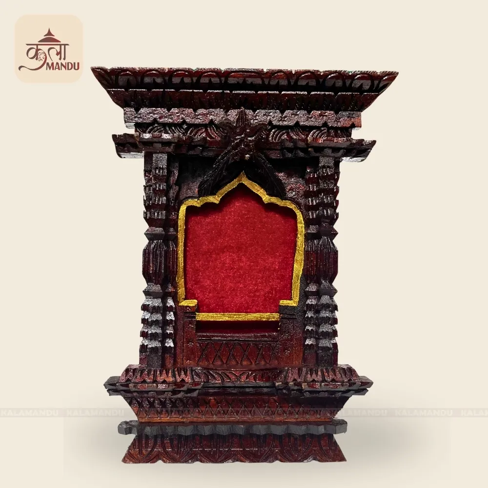 Kumari Jhyal Wooden Photo Frame – Traditional Newari Decor