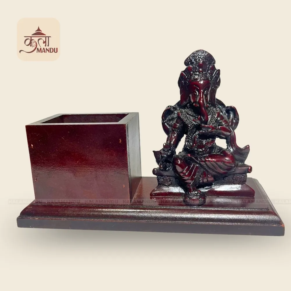 Ganesh Resin Pen Holder – Traditional Desk Decor