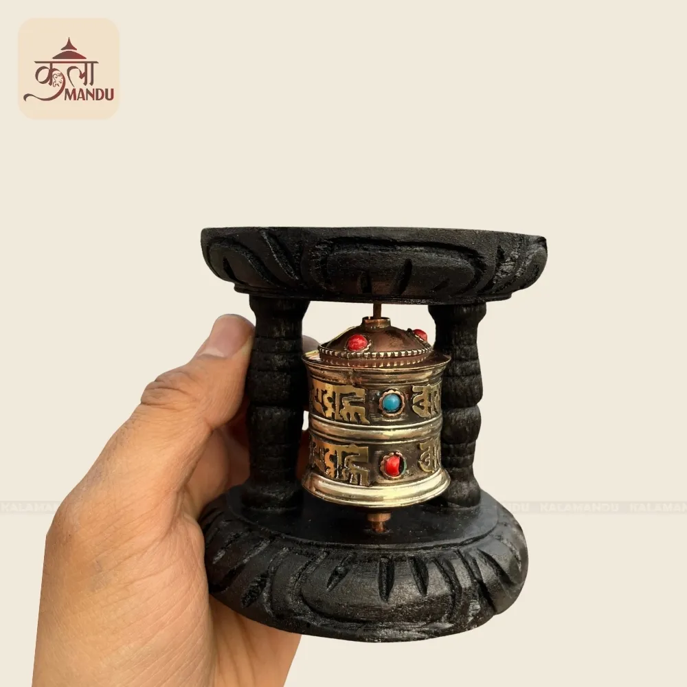 Mini Single Prayer Wheel – Tibetan Mani 9.5 Cm 