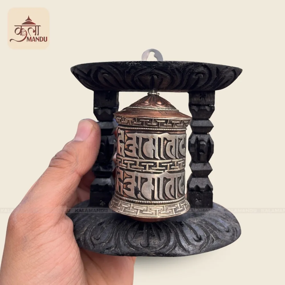  Single Prayer Wheel – Tibetan Mani 10 Cm
