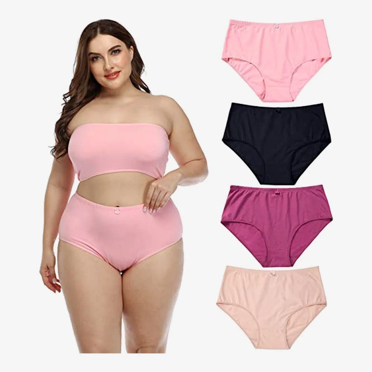 Cotton Plus Size: One Six Piece Underwear Pack For Women - Multicolor