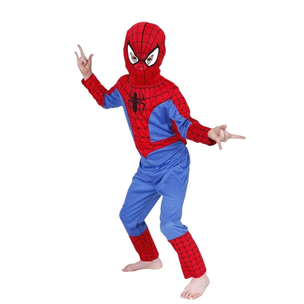 Kids Spiderman Costume: One Set With Cloth Mask - Multicolor
