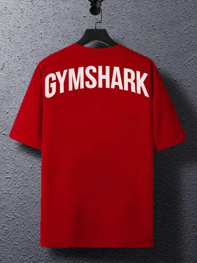 Gymshark Oversized Cotton T-Shirt Drop Shoulder Casual Streetwear Tee For Men