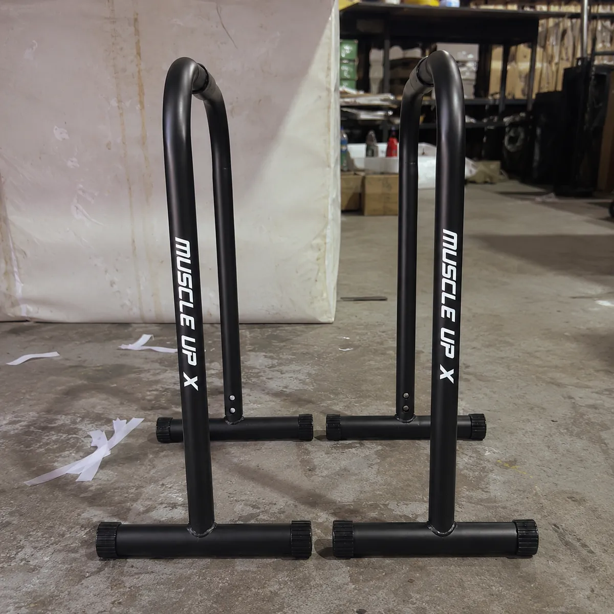 Black Heavy-Duty Dip Station Parallel Bars For Home Gym And Calisthenics - Black