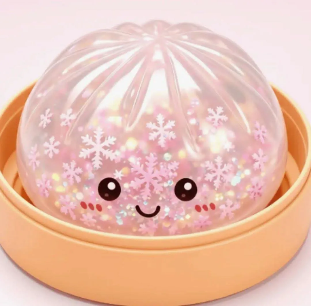 Snowflake Dumpling: One Glittery Squishy Steamed Bun Toy With Slow Rebound TPR For Kids