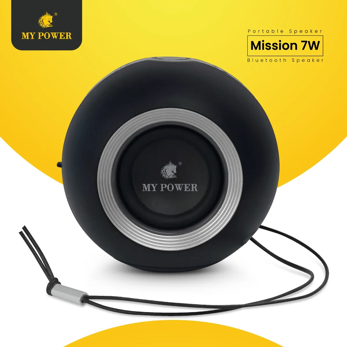 MyPower 7 Watt Portable Bluetooth Speaker| Rgb Light | High Bass Sound Quality | IPx6 Waterproof Speaker | Mission7W 