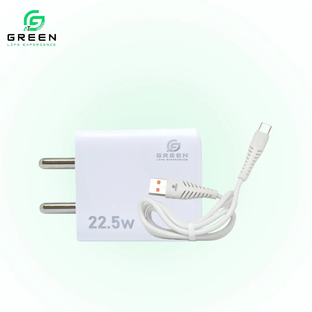 Green UV-22.5 22.5W Fast Charger With QC3.0 Auto ID & 100cm USB Cable