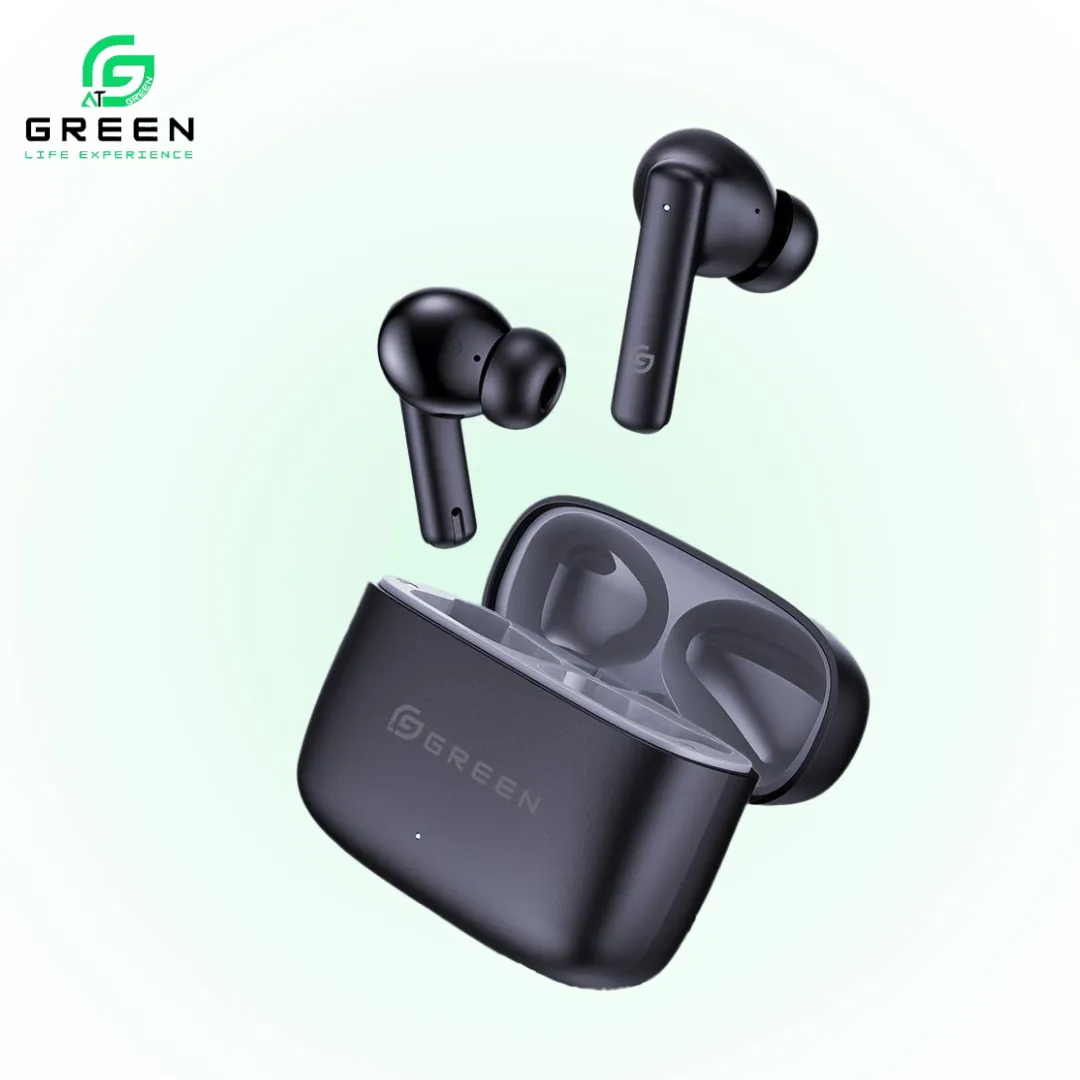 Green Leaf-161 ENC Gaming Earbuds With 13mm Driver 50H Playtime & 45ms Low Latency - Black